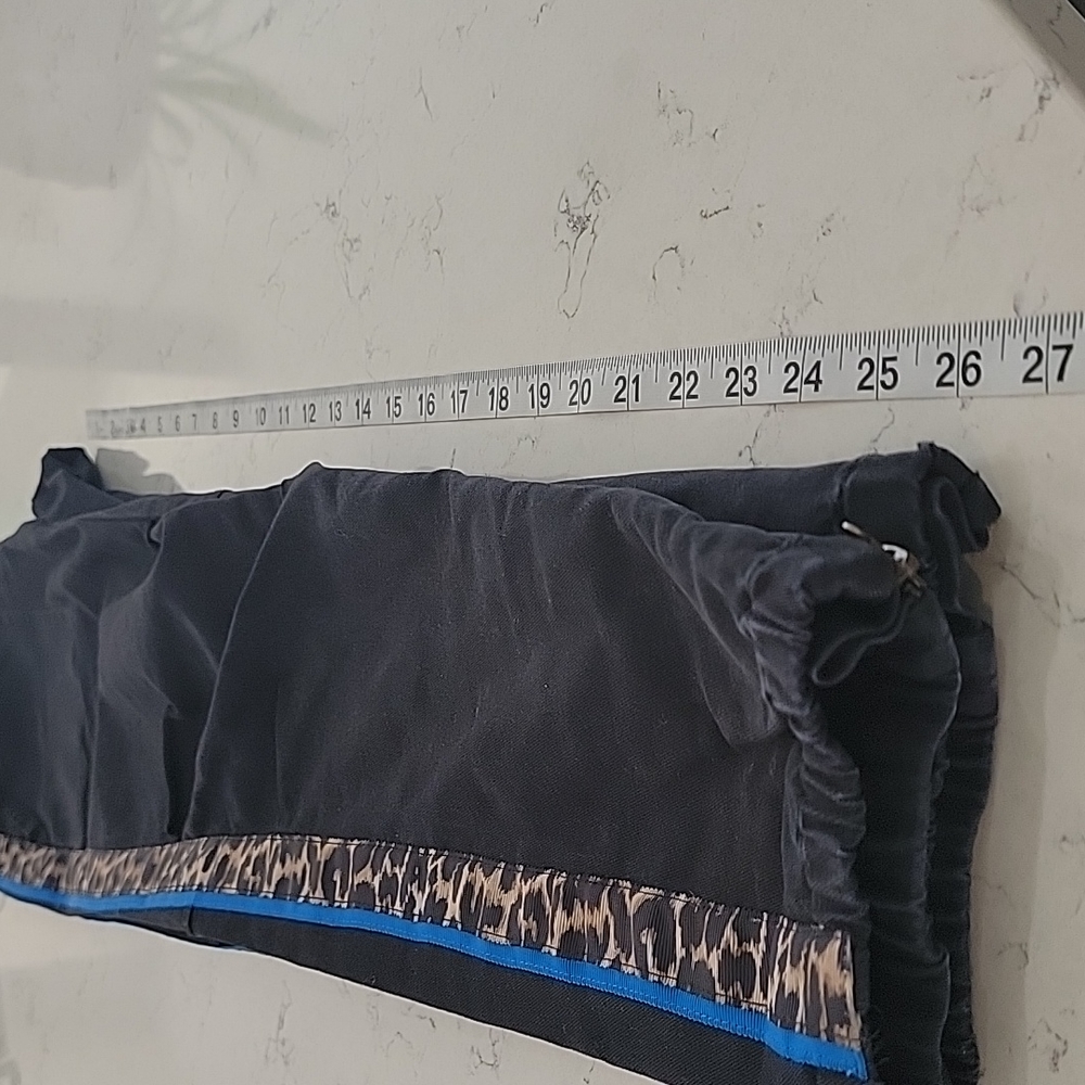 Pam & Gela black cargo jogger moto pants leopard and blue racer stripe size 26 - Picture 15 of 15